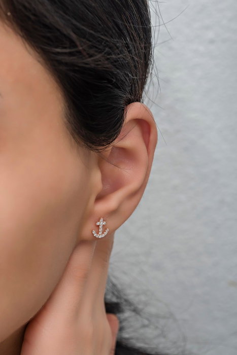 Heliophilia Silver Pendientes de Plata de Ley 925 Oro Rosa y Blanco Stud